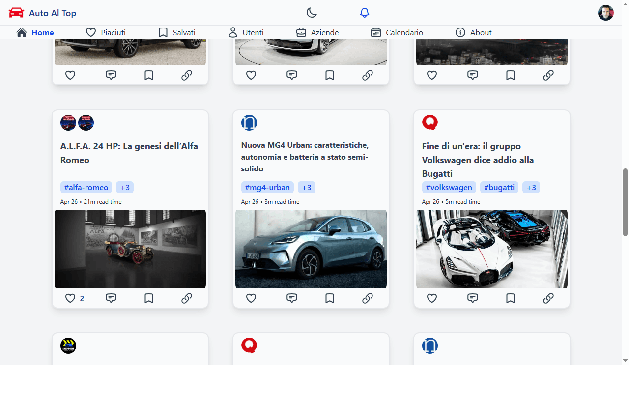 Scorrimento del feed di notizie