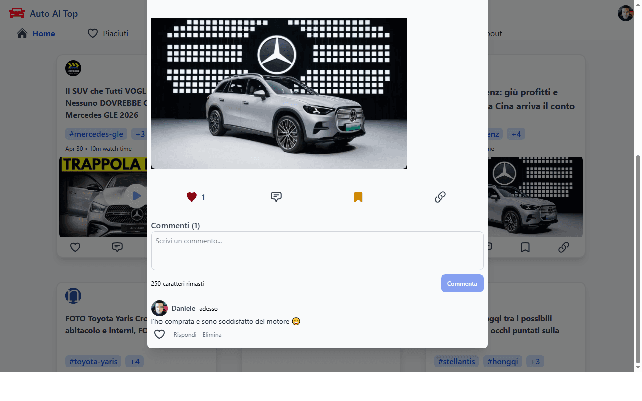 Like e segnalibri direttamente dal feed